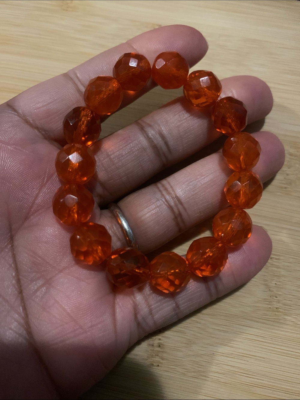 New Orange Crystal Stretch Bracelet unisex